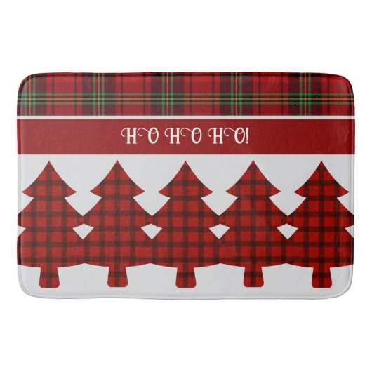 Rood Zwart Groen Gezellig Tartan Badmat (Voorkant)