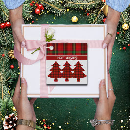 Rood Zwart Groen Gezellig Tartan Bedankjes Labels