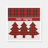 Rood Zwart Groen Gezellig Tartan Servet (Voorkant)