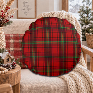 Rood Zwart Groen Gezellige Plaids Rond Kussen