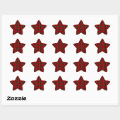 Rood Zwart Groen Gezellige Plaids Ster Sticker (Vel)
