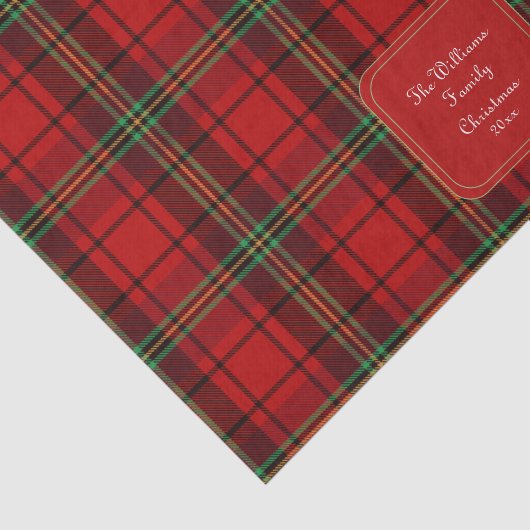 Rood Zwart Groen Gezellige Plaids Tissuepapier (Detail)