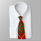 Rood Zwart Groen Goud Buffalo Plaid Kerstfeest Stropdas (Gebonden)