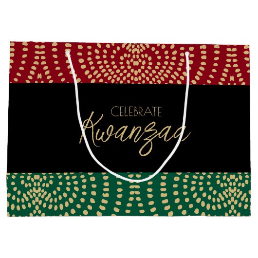 Rood Zwart Groen Goud Kwanzaa Groot Cadeauzakje (Achterkant)