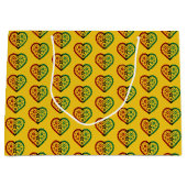 Rood Zwart Groen Harten Geel Kwanzaa Groot Cadeauzakje (Voorkant)