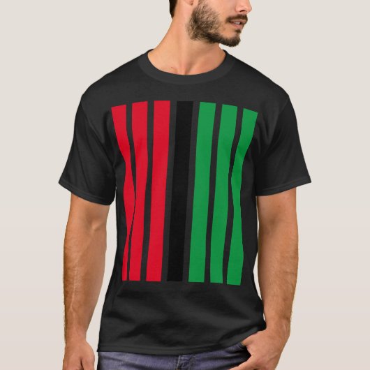 Rood Zwart Groen Kwanzaa T-shirt (Voorkant)
