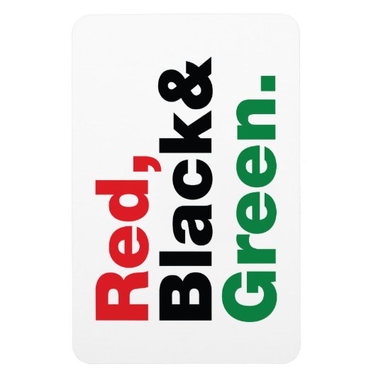 Rood, Zwart & Groen. Magneet (Verticaal)