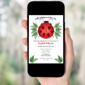 Rood, zwart, groene Waterverf lieveheersbeestje Ba Kaart