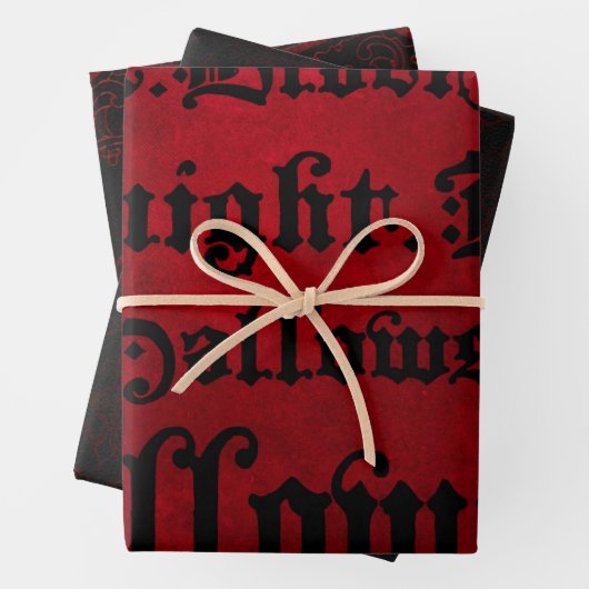 Rood & Zwart Grunge Gothic Inpakpapier Vel (In situ)