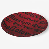 Rood & Zwart Grunge Gothic Papieren Bordje (Gekanteld)