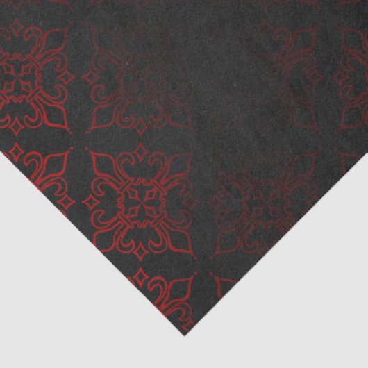 Rood & Zwart Grunge Gothic Tissuepapier (Detail)