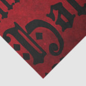 Rood & Zwart Grunge Gothic Tissuepapier (Detail)