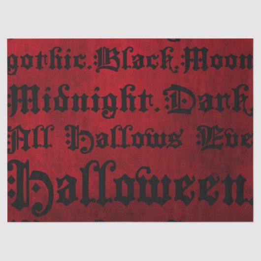 Rood & Zwart Grunge Gothic Tissuepapier (Voorkant)