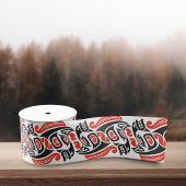 Rood Zwart Haida Paard Symbool Native Pride Patroo Grosgrain Lint