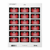Rood & Zwart Halloween Matching Wedding Adres Etiket (Full Sheet)