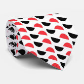 Rood Zwart Halve Cirkel Geometrisch Patroon Stropdas (Opgerold)