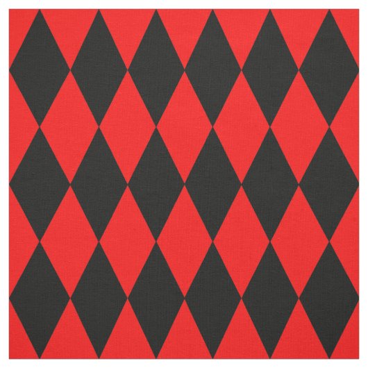 Rood Zwart Harlekijn Diamanten Dammen Design Stof (Swatch)
