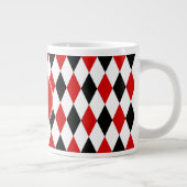 Rood zwart Harlequin Rood Monogram #2 Grote Koffiekop (Rechts)