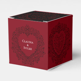 Rood Zwart Hart Wervelt Gotische Huwelijk Bedankdoosjes