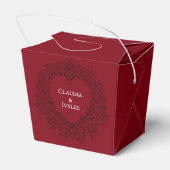 Rood Zwart Hart Wervelt Gotische Huwelijk Bedankdoosjes (Achterkant)