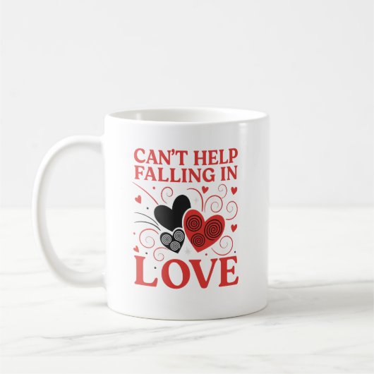 Rood & Zwart Hartjes Design Koffiemok (Links)