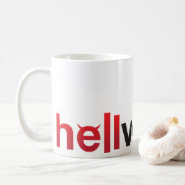 Rood & Zwart hellvetica woordmerk Koffiemok