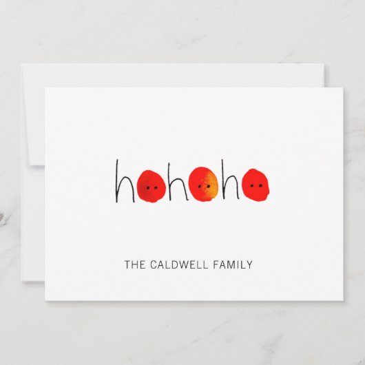 Rood & Zwart Ho Ho Ho Neus Kerstmis Feestdagenkaart (Voorkant)