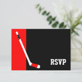 Rood Zwart Hockey Bar Mitzvah RSVP (Staand voorkant)