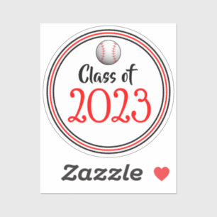 Rood & Zwart Honkbal Klas Jaar Afstuderen Sticker