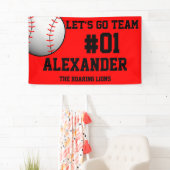 Rood Zwart Honkbalteam Spandoek (Insitu)