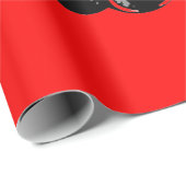 Rood Zwart Hoofdtelefoon Silhouetten Pop Art Cadeaupapier (Rol Hoek)