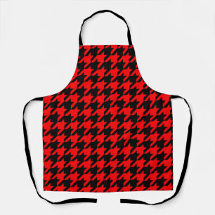 Rood Zwart Houndstooth Check Schort