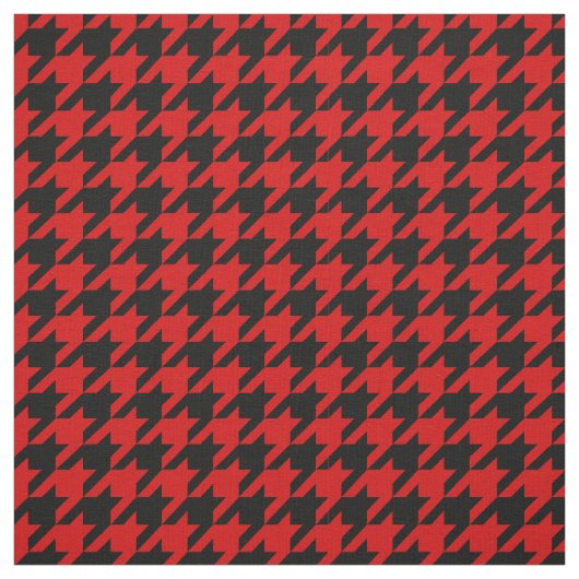 Rood, Zwart Houndstooth Patroon #2M Stof (Swatch)