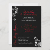 Rood & Zwart Huwelijksuitnodiging Sjabloon Kaart (Voorkant)
