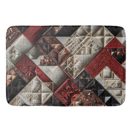 Rood Zwart Ivoor Micro Mozaïek 3D Geometrisch Badmat