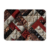 Rood Zwart Ivoor Micro Mozaïek 3D Geometrisch Magneet (Horizontaal)