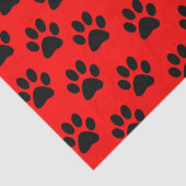 Rood Zwart Kat Paw Hond Paw Dier Paw Patroon Tissuepapier (Detail)