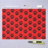 Rood Zwart Kat Paw Hond Paw Dier Paw Patroon Tissuepapier (Craft)