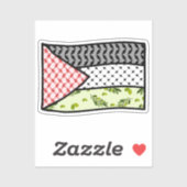 Rood & Zwart Keffiyeh Palestina Vlag Erfgoed Sticker (Vel)