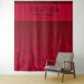 Rood zwart kerst trouw winter achtergrond wandkleed (In situ)