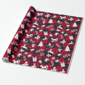 Rood Zwart Kerst Wrapping Papier (Uitgerold)