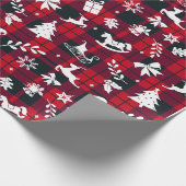 Rood Zwart Kerst Wrapping Papier (Hoek)
