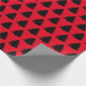 Rood | Zwart kerstboompapier Cadeaupapier (Hoek)