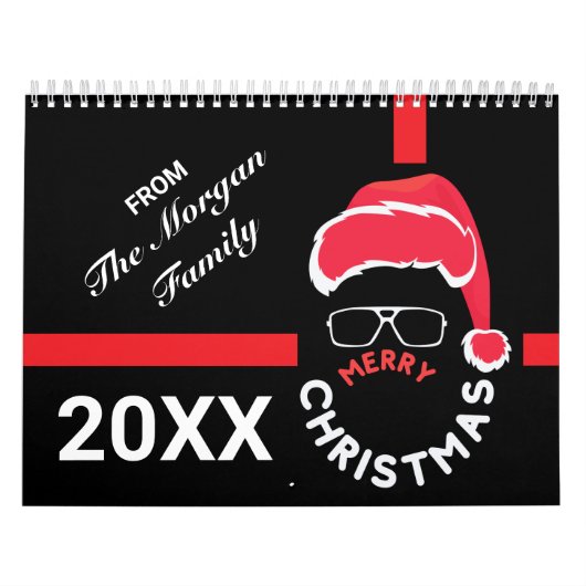 Rood Zwart Kerstfeest Kalender (Hoes)