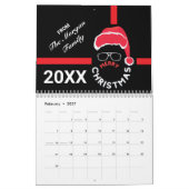 Rood Zwart Kerstfeest Kalender (Feb 2027)