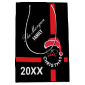 Rood Zwart Kerstfeest Medium Cadeauzakje (Voorkant)