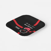 Rood Zwart Kerstfeest Papieren Bordje (Gebogen)