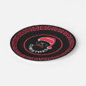 Rood Zwart Kerstfeest Papieren Bordje (Gekanteld)