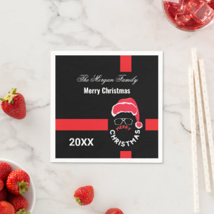 Rood Zwart Kerstfeest Servet
