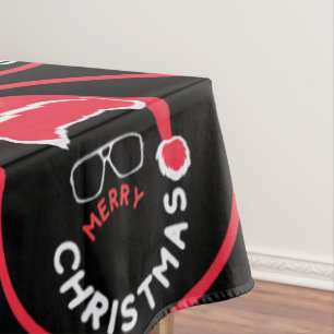 Rood Zwart Kerstfeest Tafelkleed